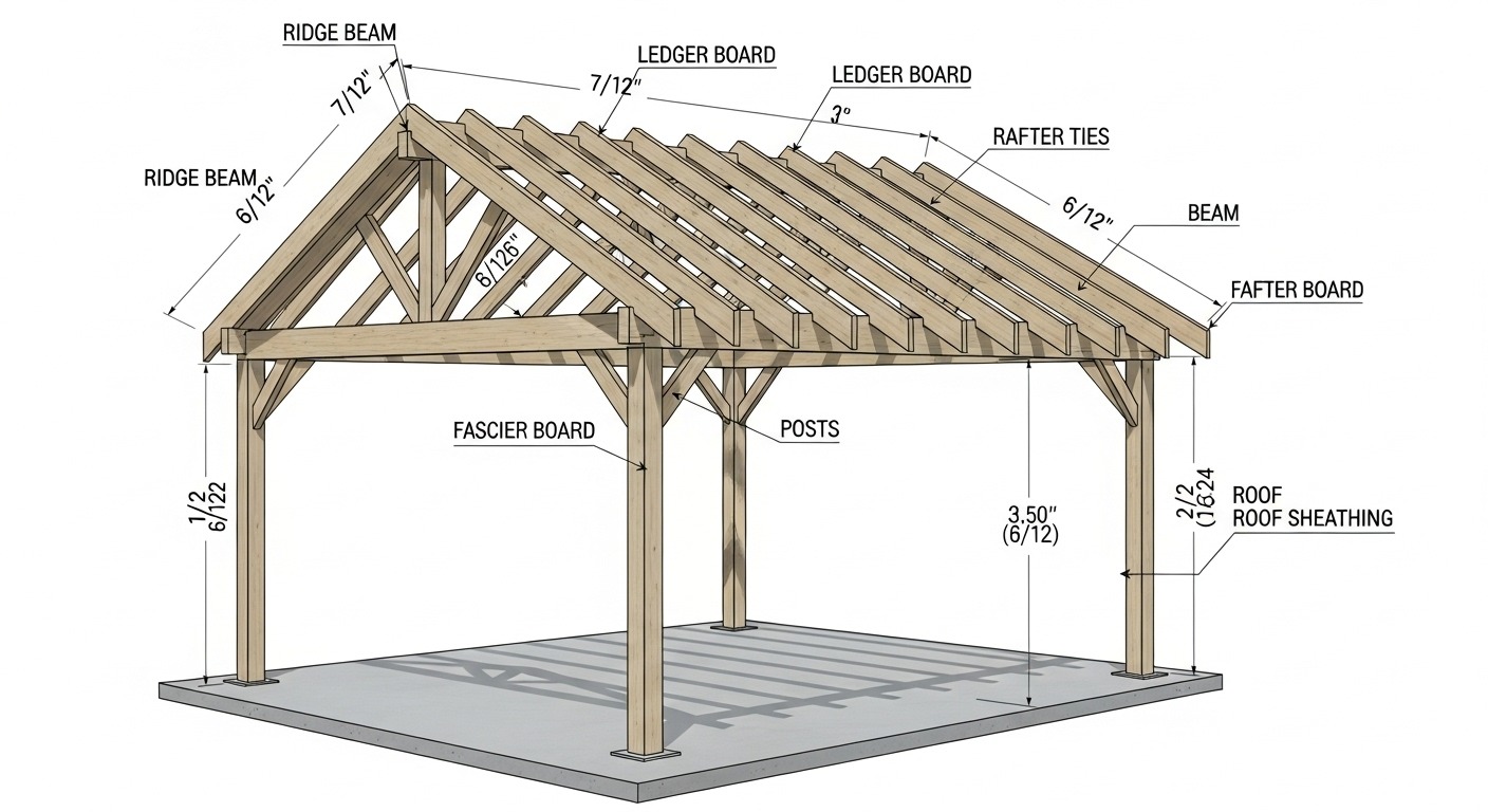 What is the best roof pitch for a gable patio cover