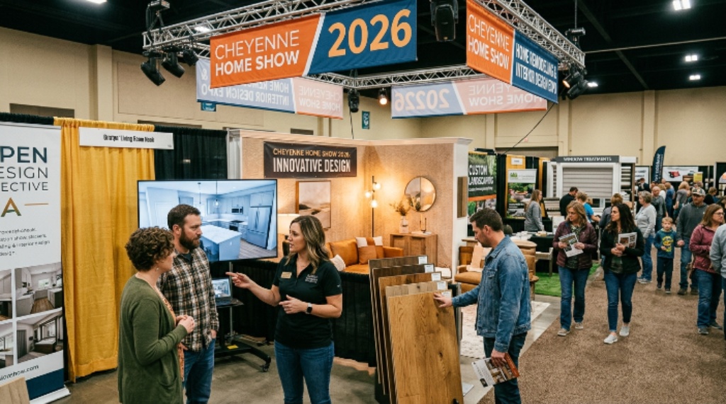 Visitors exploring home remodeling and interior design exhibits at the Cheyenne Home Show 2026