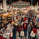 Festive vendor booths filled with handcrafted holiday gifts at the San Antonio Christmas Showcase 2026
